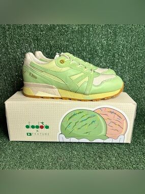 NEW diadora N9000 Ice Cream X Feature Perforated Lace Up Green With Box Mens 9.5
